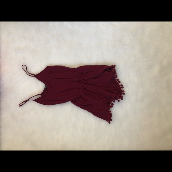Wine Pom Pom romper - Picture 1 of 1